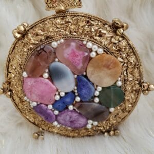Gemstone clutch evening bag