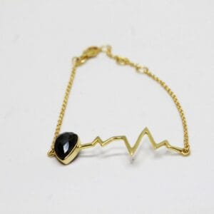 Hematite heartbeat bracelet